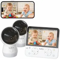 Boifun Split-Screen AI Babyfoon Met 2 Camera's Duopack - Baby Monitor - Babyfoon met 5.5 inch scherm en App - 4MP 2.4/5GHz WiFi - 360° PTZs - Verstelbaar Nachtlampje