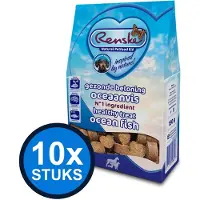 Renske 10x - Gezonde beloning hartjes hond vis 150gr - Hondenvoer Snacks - 150 g