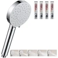 CECIPA MAX Douchekop met Filter - Hogedruk Douchekop - inclusief 4 Filters - Doucheset - Waterbesparend - 6 Straalstanden - Handdouche - Huid- en Haarvriendelijk - Chroom&Wit