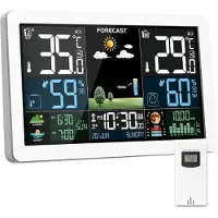 Tyr Weerstation - Thermometer Hygrometer - Weerstation Binnen en Buiten - Wit - 13cm x 20cm x 3cm