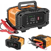 Bedee Acculader - Slimme Auto Acculader - 12V/10A 24V/5A - LCD Display - Reparatiemodus & Temperatuurcompensatie - Loodzuur en LiFePO4 - Voor Auto & Motor & Scooter & Boot & Camper