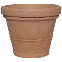 Famanu – Terracotta plantenbak Amalia, rond, Ø 40 x 32 cm van kunststof