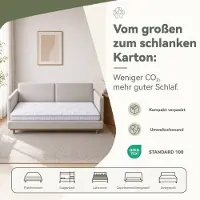 HAUSS SPOLE Pocketveringmatras 90x190x10 cm - 7 Zones Met Traagschuim en H3 Comfort - Voor Slaapbank Opklapbed en Logeerbed - Schuim en Veren - Wit