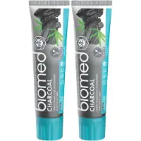 Biomed Charcoal - Tandpasta - Witte tanden, Actieve kool, Fluoride vrij, 2-pack