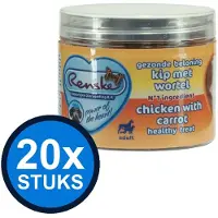 Renske 20x - Gezonde beloning mini hartjes hond kip 100gr - Hondenvoer Snacks - 100 g