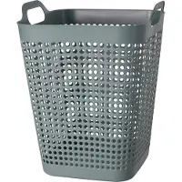 Storage solutions Wasmand - groen - 48 liter - 40 x 51 cm - kunststof - wasbox - mand voor wasgoed - badkamer