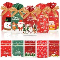 Sonstiges Kleine zakjes, 50 stuks, van kunststof met trekkoord, 15 x 23 cm, geschikt voor kerstfeestjes, gemengd assortiment