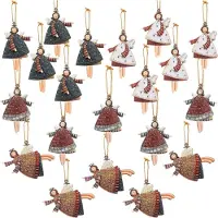 Sonstiges Kerstornamenten engel, hout, 40 stuks, geschikt voor adventskalenders en kerstboomdecoratie, 6 cm