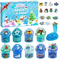 Sonstiges Slijm adventskalender 2026 voor kinderen, 24 dagen aftellen, kerstcadeau, blauw