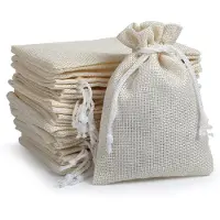 Sonstiges Adventskalender zakjes om te vullen, 24 stuks, crèmekleurig, 10 x 14 cm, met jute koord