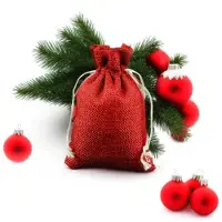Sonstiges Rode jute zakjes, 25 stuks, afmetingen 10x14 cm, geschikt voor adventskalenders of als cadeaus