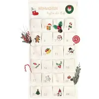 Sonstiges Adventskalender van stof, met 24 vakken, als wanddecoratie, kleurrijk, 102x51 cm
