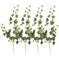 Mica Decorations Kunstplant takken Hedera - 6x - H63 cm - lichtgroen - kunststof - bladgroen - siertakken - klimop