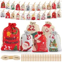 Sonstiges 24 adventskalenderzakjes om te vullen met accessoires voor Kerstmis