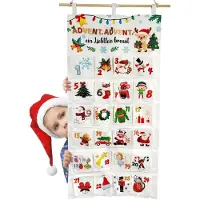 Sonstiges Adventskalender om zelf te vullen, van stof, wandkalender met 24 vakken, herbruikbaar, 102x51 cm