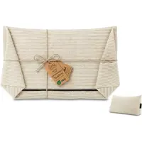 Amazinggirl Hoes voor wigkussen/rugkussen van Corduroy, 70 cm breed – overtrek voor leeskussen voor bed, bank en sofa; groot bankkussen en wandkussen; leeskussen/steunkussen voor rugleuning Oeko-Tex Beige