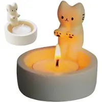Karma Kandelaar Theelichthouder Kat met Verwarmende Pootjes, Schattig Kattenkaarsenhouder, Cadeau voor Kattenliefhebbers, Woonkamer Slaapkamer Decoratie Tafeldecoratie