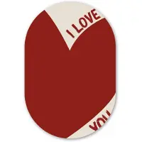 MuchoWow Muurovaal 40x60 cm - Ovale wanddecoratie Loveyou - Rood - Hart - Ovalen schilderij - Muurdecoratie woonkamer - Kamer decoratie - Schilderijen - Wandcirkel