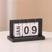 Sonstiges Houten kalender voor op het bureau, decoratief, voor kantoor, zwart, 20x12x9 cm