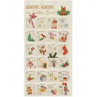 Sonstiges Adventskalender, stoffen wandkalender om te vullen, 24 vakken, ophangbaar, decoratie, 120x60 cm