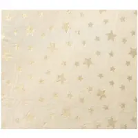 Textino - STARRY-NIGHTS - plaid 150x200 cm - flannel fleece - sterrenprint - Brazilian Sand - beige, goud