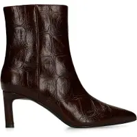 Manfield Bruine turtle print enkellaarsjes | Maat 40