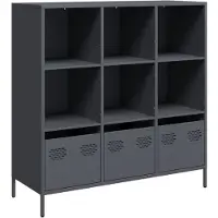vidaXL Hoge kast 101,5x39x103,5 cm staal antracietkleurig