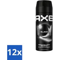 Axe 12 x - Deodorant Bodyspray - 48hrs Fresh - Black - Frozen Pear & Cedarwoord - 150 ml - Deodorant - Deodorant Spray - 48 Uur Bescherming - Bevroren Peer Geur - Cedarwood Geur