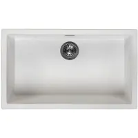Pure.Sink Keukenwastafel 70x40 cm, wit, inbouw en opbouwmodel,