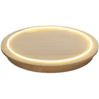 Ideas 4 Seasons Houten Plateau Met Neonlicht Ø28cm Bruin bruin Hout Decoratieve