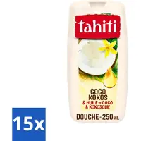 Tahiti - Douchegel - Kokos & Kokosolie - Hydraterend - 250 ml - Bulkverpakking - 15 stuks