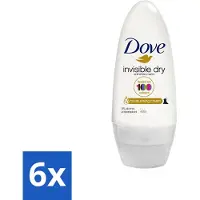 Dove 6 x Invisible Dry - Deodorant Roll-on - Anti-Transpirant - 50 ml - Onzichtbare Deodorant - Anti-transpirant - Witte Strepen - Hydraterende Deodorant - Invisible Dry