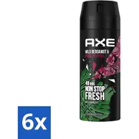 Axe 6 x - Deodorant Bodyspray - 48hrs Fresh - Wild Bergamot & Pink Pepper - 150 ml - 48 Uur Deodorant - Deodorant Spray - Deodorant - Bergamot Deodorant - Roze Peper Deodorant