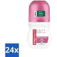 Borotalco - Deodorant Roller - Soft - Talc & Pink Flower - 0% Alcohol - 50 ml - Voordeelverpakking - 24 stuks