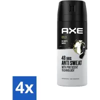Axe - Deodorant Spray - 72hrs Anti Sweat - Anti White Marks - Gold - 150 ml - Voordeelverpakking - 4 stuks