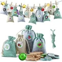 Sonstiges DIY Adventskalender set met knopen, 24 romantische liefdesboodschappen, stoffen zak om zelf te vullen, adventskalender voor kinderen en volwassenen