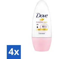 Dove Invisible Touch - Floral Care - Deodorant Roll-on - Waterlelie & Roos - 50 ml - Voordeelverpakking - 4 stuks