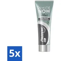 Prodent - White Now - Tandpasta - Natuurlijke Ingrediënten - Klei En Houtskool - 75 ml - Bulkverpakking - 5 stuks