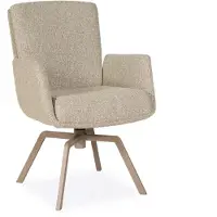 Bommel Wonen Armstoel Iska - draaibaar - flex rugleuning - stof Lodge Clay - poot H taupe