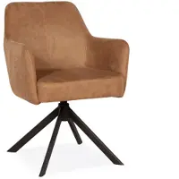 Bommel Wonen Armstoel Jesse - draaibaar - stof Otis Cognac - pocketvering - poot zwart