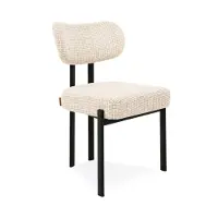 Bommel Wonen Eetkamerstoel Izzy - stof Funky Ivory - pocketvering - poot zwart