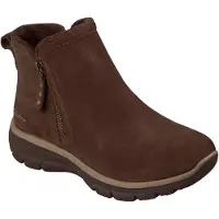 SKECHERS Easy Going Urban Zip Leren Dames Chocolade Boots