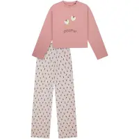 Schiesser Nachtkledij ' Nightwear ' lichtgrijs / oudroze
