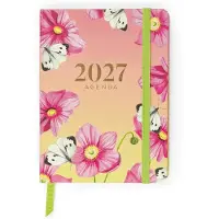 Paperclip Pocket Agenda White Flowers A6 –