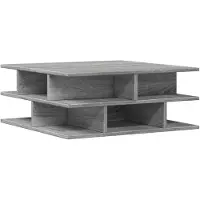 vidaXL Salontafel 70x70x29 cm bewerkt hout grijs sonoma