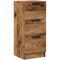 vidaXL Dressoir 30x30x70 cm bewerkt hout oud houtkleurig