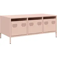 vidaXL Salontafel 101,5x50x43,5 cm koudgewalst staal roze