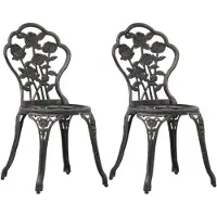 vidaXL Bistrostoelen 2 st gietaluminium bronskleurig