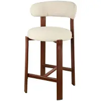 Giga Meubel Barstoel Märsta - Beige/Walnoot Stof - Zithoogte 67cm - Set van 2