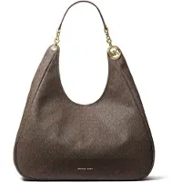 Michael Kors Dames Grote Ellie schoudertas met logo, bruin (OSFA), Casual, Doek 30F6GEJE7B